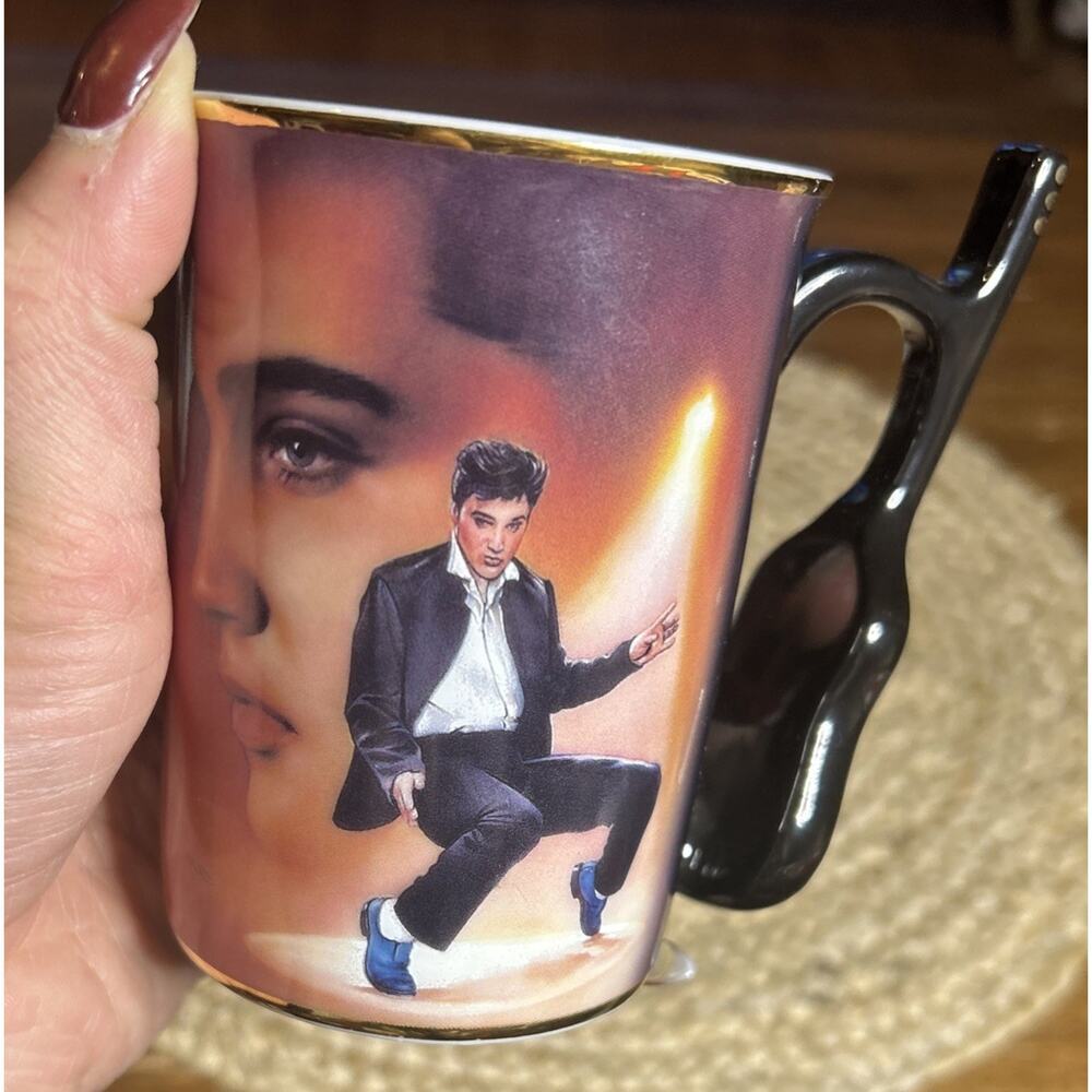 2002 Bradford Editions Elvis Presley Heirloom Porcelain Mug Set Of 3 Hound Dog - Picture 9 of 10